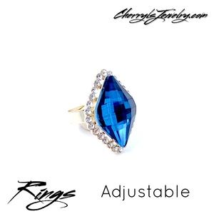 Cherryl's Jewelry - Crystal Goldtone Adjustable Ring Cherryl's Jewelry - Crystal Goldtone Adjustable Ring